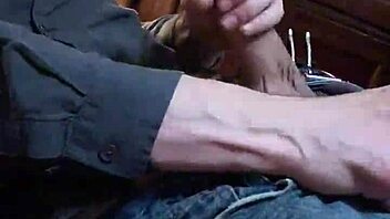 Stroking my hard cock for Bianca in slow motion