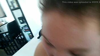 watch this fat girl suck my dick in a homemade deepthroat session