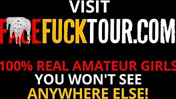 Tyhmä huorabrunetti saa spermalastin kasvoilleen