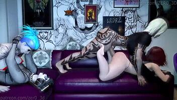 game night turns wild with goth shemale action