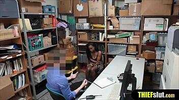 Ebony Teen Punished with Rough Fucking on CCTV