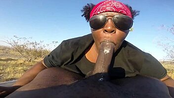 POV of a black girl getting creampied in public