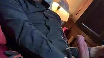 Stroking my hard cock for Bianca in slow motion