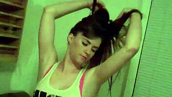 Cute Amateur Undresses and Moans During Shaved Pussy Masturbation