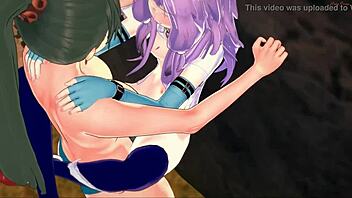 Florina and Lyn indulge in lesbian sex and strapon play in a steamy Hentai video