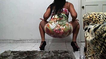 A horny brunette twerks for her spouse in homemade video