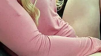 Solo car masturbation with a vibrating toy