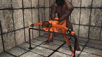 Ebony Tetek Besar Diikat untuk Pukul Anal Kasar