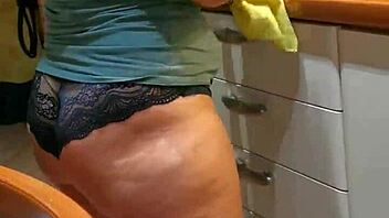 Teresa is cleaning the kitchen thoroughly