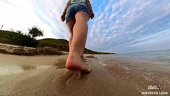 Follow my bare footprints across the sandy summer seashore now