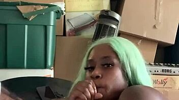 My neighbor helped me move, so I paid with deepthroat on his big black cock