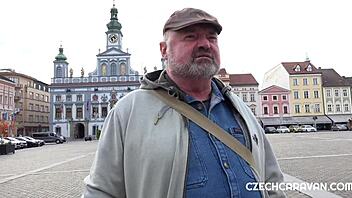 Sex in caravan beats party! Blowjob fun with Czech amateurs!