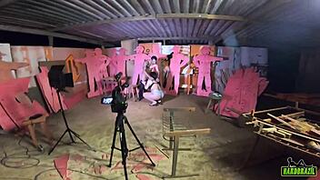 por trás das câmeras de gabriela ramos gravando com bettohfitness na marcenaria - binho ted - sandro lima