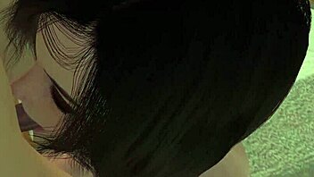 hot blonde lesbian gets pussy eaten while standing in 3d porn scene 😘