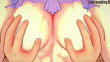 Kokomi's bikini missionary POV in Genshin Impact-themed hentai