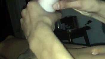 Mexican twink strokes his massive cock solo
