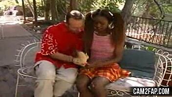 black teen 18+ enjoys outdoor hardcore fucking session