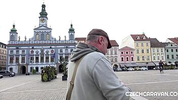 Sex in caravan beats party! Blowjob fun with Czech amateurs!