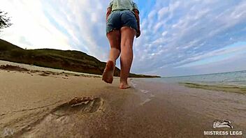 Follow my bare footprints across the sandy summer seashore now
