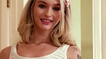 Babysitter Emma Rosie discovers 18-year-old boy pleasuring himself and prepares him for anal penetration