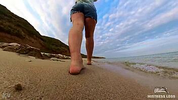 Follow my bare footprints across the sandy summer seashore now