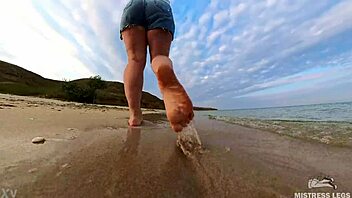 Follow my bare footprints across the sandy summer seashore now