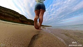 Follow my bare footprints across the sandy summer seashore now