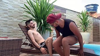 marcos goiano and joseph dotado banging hard by the pool