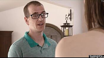 I watched my busty shemale lover get her asshole stretched.