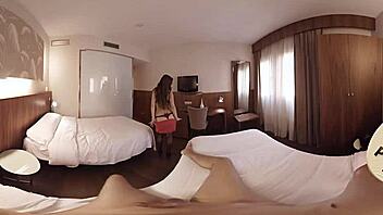 Vr Porn Features Brunette With Big Tits Fucked In Hotel Room.