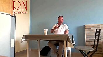 Naked Waitress Serves Guest Eating from Her Navel in Restaurant Teaser Clip