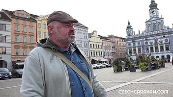 Sex in caravan beats party! Blowjob fun with Czech amateurs!