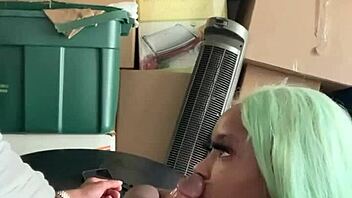 My neighbor helped me move, so I paid with deepthroat on his big black cock