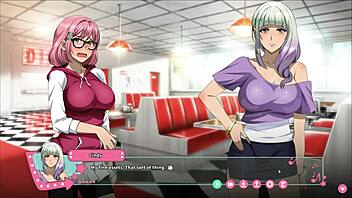 futa fix futanari hentai game ep 3 delivers huge facial cumshot in night club bathroom quickie