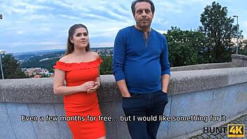 A European teen hints to a stranger that she can please her father before meeting him