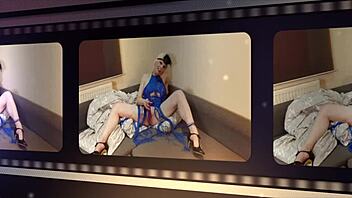 Skyler Squirts in Sexy Retro Flapper Blue Film Adventure