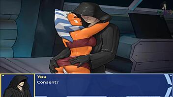 Star Wars-inspired hentai with orange costumes and intense anal sex