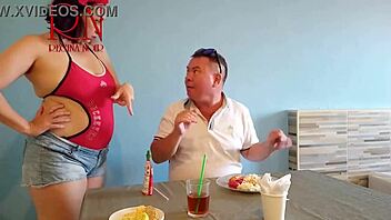 Naked Waitress Serves Guest Eating from Her Navel in Restaurant Teaser Clip