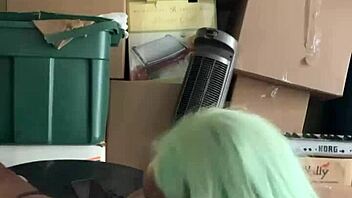 My neighbor helped me move, so I paid with deepthroat on his big black cock