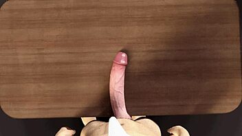 I see huge white dick on the desk