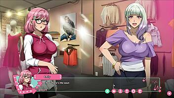 futa fix futanari hentai game ep 3 delivers huge facial cumshot in night club bathroom quickie