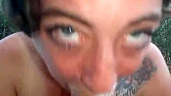 Public face fucking with messy blowjob