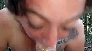 Public face fucking with messy blowjob