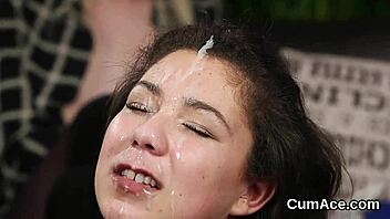 Wicked idol is getting a huge jizz load on her face