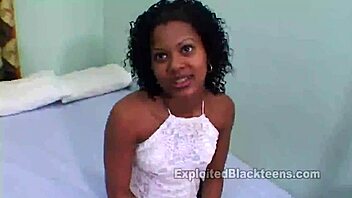 Young African American teen's first time in a big black cock video