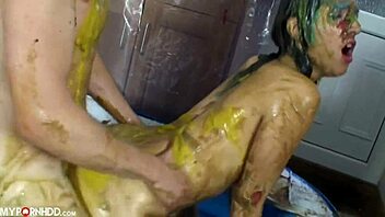 Slutty Liz Rainbow bent over for dirty doggystyle