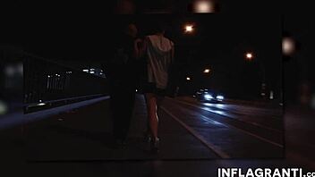 German Milf Exposed in Berlin Night Streets