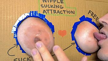 Nipple Sucking Action with Huge Natural Tits, So Hot! 😍