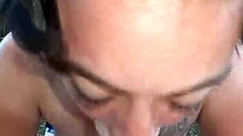 Public face fucking with messy blowjob