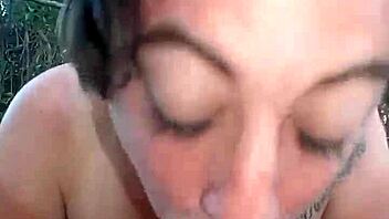Public face fucking with messy blowjob